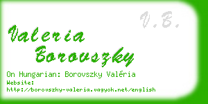 valeria borovszky business card